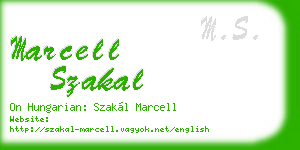 marcell szakal business card